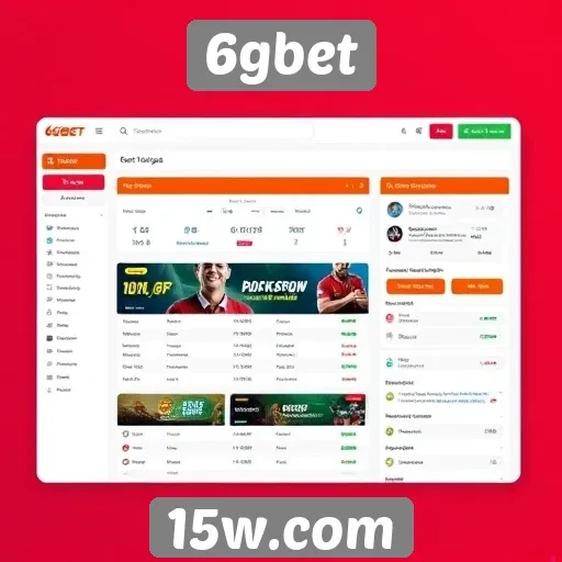 Interface do usuário do site 6gbet em destaque